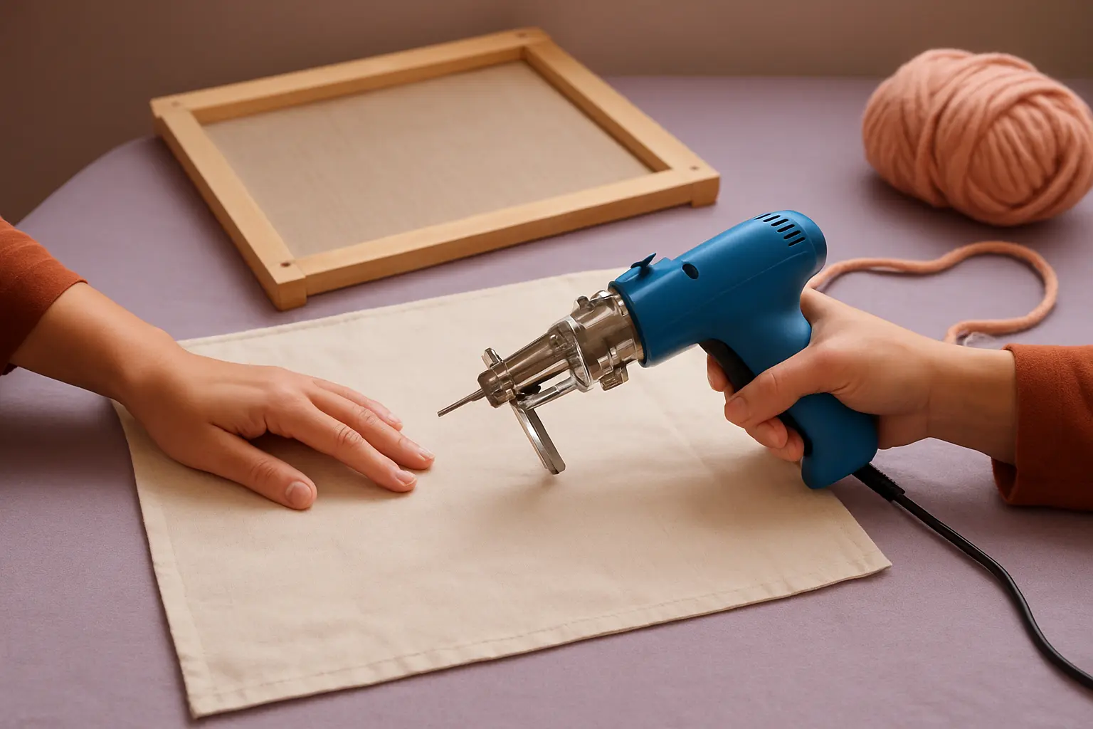 Illustration of step 2: Step 2: Protect the workspace Lay down a suitable reusable work surface and keep children, pets and food away from adhesives.